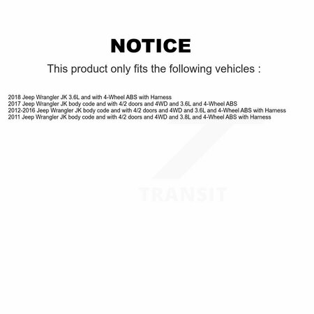 Transit Auto Front Wheel Hub Bearing And ABS Sensor Kit For Jeep Wrangler JK K7S-101843